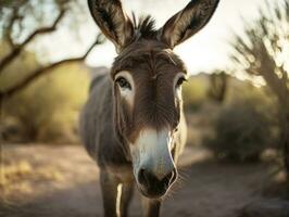 Burro retrato creado con generativo ai tecnología foto