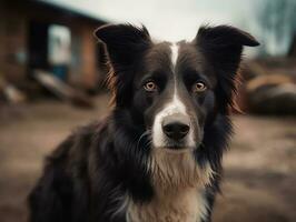 Border Collie dog created with Generative AI technology photo