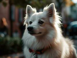 American Eskimo dog created with Generative AI technology photo