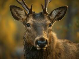 Elk portrait created with Generative AI technology photo