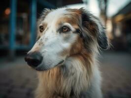 Borzoi dog created with Generative AI technology photo