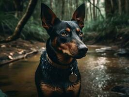 Australian Kelpie dog created with Generative AI technology photo