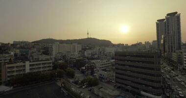 tarde paisagem urbana do Seul, sul Coréia video
