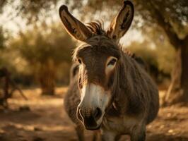 Burro retrato creado con generativo ai tecnología foto