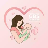 Prenatal-onset GBS Disease Recognition Month design template good for celebration usage. prenatal disease vector design. flat design. vector eps 10.