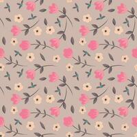 Hand drawn floral flower seamless pattern. vector