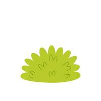 Vector picture of cute green shrub on white background.