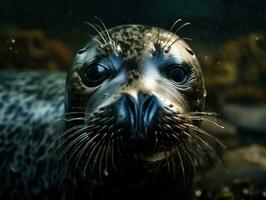 Seal portrait created with Generative AI technology photo