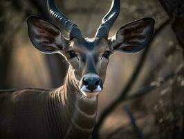Kudu retrato creado con generativo ai tecnología foto