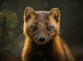 Marten portrait created with Generative AI technology photo