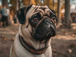 Pug dog created with Generative AI technology photo