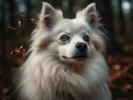 American Eskimo dog created with Generative AI technology photo