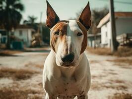 Bull Terrier dog created with Generative AI technology photo