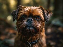 Brussels Griffon dog created with Generative AI technology photo