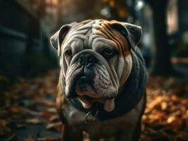 Bulldog created with Generative AI technology photo