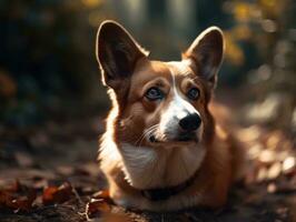 Corgi dog created with Generative AI technology photo