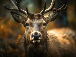 Elk portrait created with Generative AI technology photo