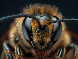 Bee portrait created with Generative AI technology photo
