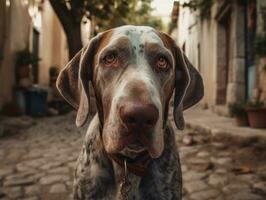 Bracco Italiano dog created with Generative AI technology photo