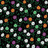 Retro botanical seamless pattern. Colorful flower pattern. vector