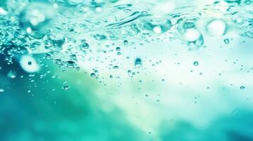 Trendy Summer Nature Banner - Refreshing Aqua Waves and Clear Water Texture - AI Generated photo