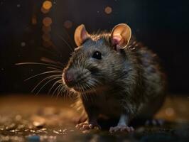Rat portrait created with Generative AI technology photo