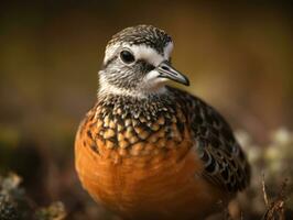 Dotterel bird portrait created with Generative AI technology photo