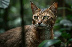 Singapura cat portrait close up created with Generative AI technology photo