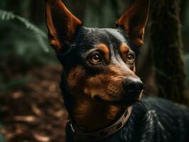 Australian Kelpie dog created with Generative AI technology photo