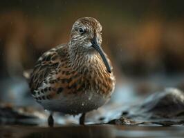 Dunlin pájaro retrato creado con generativo ai tecnología foto