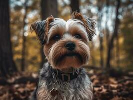 Biewer Terrier dog created with Generative AI technology photo