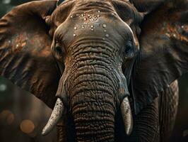 Elephant portrait created with Generative AI technology photo