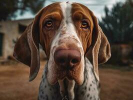 Bracco Italiano dog created with Generative AI technology photo