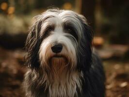 Bearded Collie dog created with Generative AI technology photo