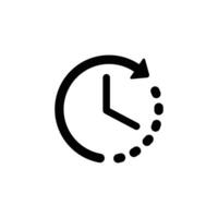 eps10 vector illustration of a Time line art icon in black color. Clock outline symbol isolated on white background