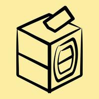 Icon ballot box. Indonesian general election elements. Icons in hand drawn style. Good for prints, posters, infographics, etc. vector