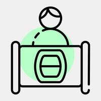 Icon voting booth. Indonesian general election elements. Icons in color spot style. Good for prints, posters, infographics, etc. vector
