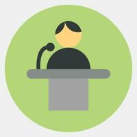 Icon campaign speech. Indonesian general election elements. Icons in color mate style. Good for prints, posters, infographics, etc. vector