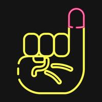 Icon ink on the little finger. Indonesian general election elements. Icons in neon style. Good for prints, posters, infographics, etc. vector