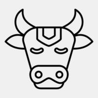 Icon sacred cow. Diwali celebration elements. Icons in line style. Good for prints, posters, logo, decoration, infographics, etc. vector