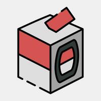 Icon ballot box. Indonesian general election elements. Icons in filled line style. Good for prints, posters, infographics, etc. vector