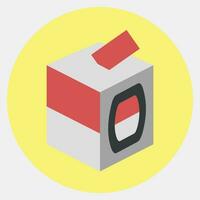 Icon ballot box. Indonesian general election elements. Icons in color mate style. Good for prints, posters, infographics, etc. vector