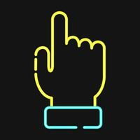 Icon index finger. Indonesian general election elements. Icons in neon style. Good for prints, posters, infographics, etc. vector