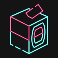 Icon ballot box. Indonesian general election elements. Icons in neon style. Good for prints, posters, infographics, etc. vector