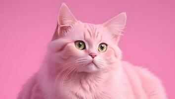 Cat on pink Background photo