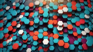 Abstract hexagon colorful background photo