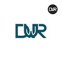 letra dwr monograma logo diseño vector