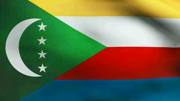 Comores bandeira acenando video