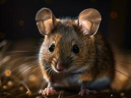 Mouse portrait created with Generative AI technology photo