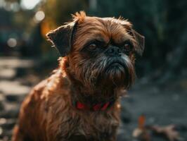 Brussels Griffon dog created with Generative AI technology photo